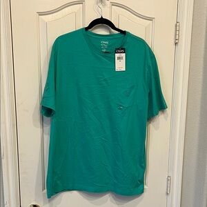 NWT Chaps Men's Teal Short Sleeve Tee w pocket
